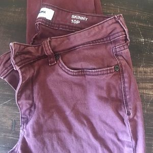 Maroon skinny pants